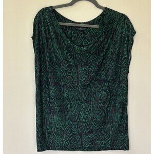 Anthropologie The Poodles Green Black Ikat Motif Top NWT — Size M